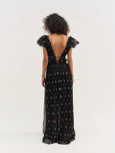 Load image into Gallery viewer, For Love & Lemons Poppy Pleated Lace Maxi Dress / Black