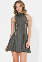 Load image into Gallery viewer, Adelyn Rae Racie Contrast Pipped Stripe Halter Mini Dress