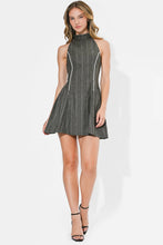 Load image into Gallery viewer, Adelyn Rae Racie Contrast Pipped Stripe Halter Mini Dress