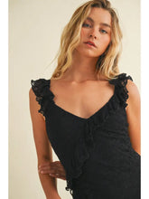 Load image into Gallery viewer, Ruffle Lace Strap Front Slit Dress