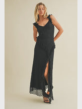 Load image into Gallery viewer, Ruffle Lace Strap Front Slit Dress