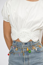 Load image into Gallery viewer, Adelyn Rae Freya Crocket Detail Crop Top
