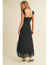 Load image into Gallery viewer, Ruffle Lace Strap Front Slit Dress