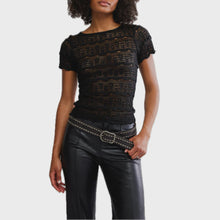 Load image into Gallery viewer, Free People Angelina Lace Tee / Black