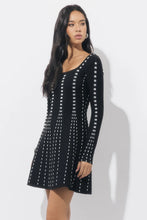 Load image into Gallery viewer, Adelyn Rae Kira Square Neck Stripe Sweater Mini Dress