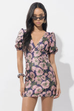 Load image into Gallery viewer, Adelyn Rae Primrose Puff Sleeve Jacquard Mini Dress