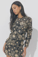 Load image into Gallery viewer, Adelyn Rae Kaylen 3D Lace Blouse / Black/Gold