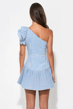Load image into Gallery viewer, Adelyn Rae Ava One Shoulder Gingham Mini Dress
