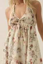 Load image into Gallery viewer, Promesa Bouquet By Me Floral Print Smocked Halter Maxi Dress