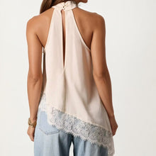 Load image into Gallery viewer, Anna Kaci Lace Trim High Neck Blouse