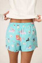 Load image into Gallery viewer, P.J. Salvage Short Flannels / Turquoise Pups