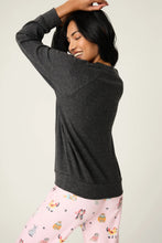 Load image into Gallery viewer, P.J. Salvage Feline Spooky Graphic Fleece Sweatshirt / H Slate