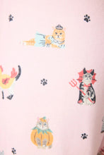 Load image into Gallery viewer, P.J. Salvage Feline Spooky Halloween Cat Print Pant / Ballet Pink