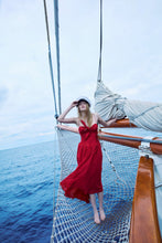 Load image into Gallery viewer, For Love and Lemons Satin Burnout Stripe Maxi Dress