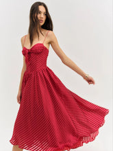 Load image into Gallery viewer, For Love and Lemons Satin Burnout Stripe Maxi Dress