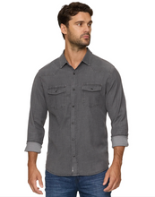 Load image into Gallery viewer, Flag & Anthem Sacramento Stretch Chambray Western Shirt / Grey