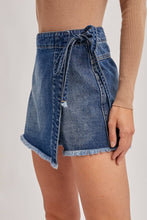 Load image into Gallery viewer, Bluivy Denim Overlapping Front Skort
