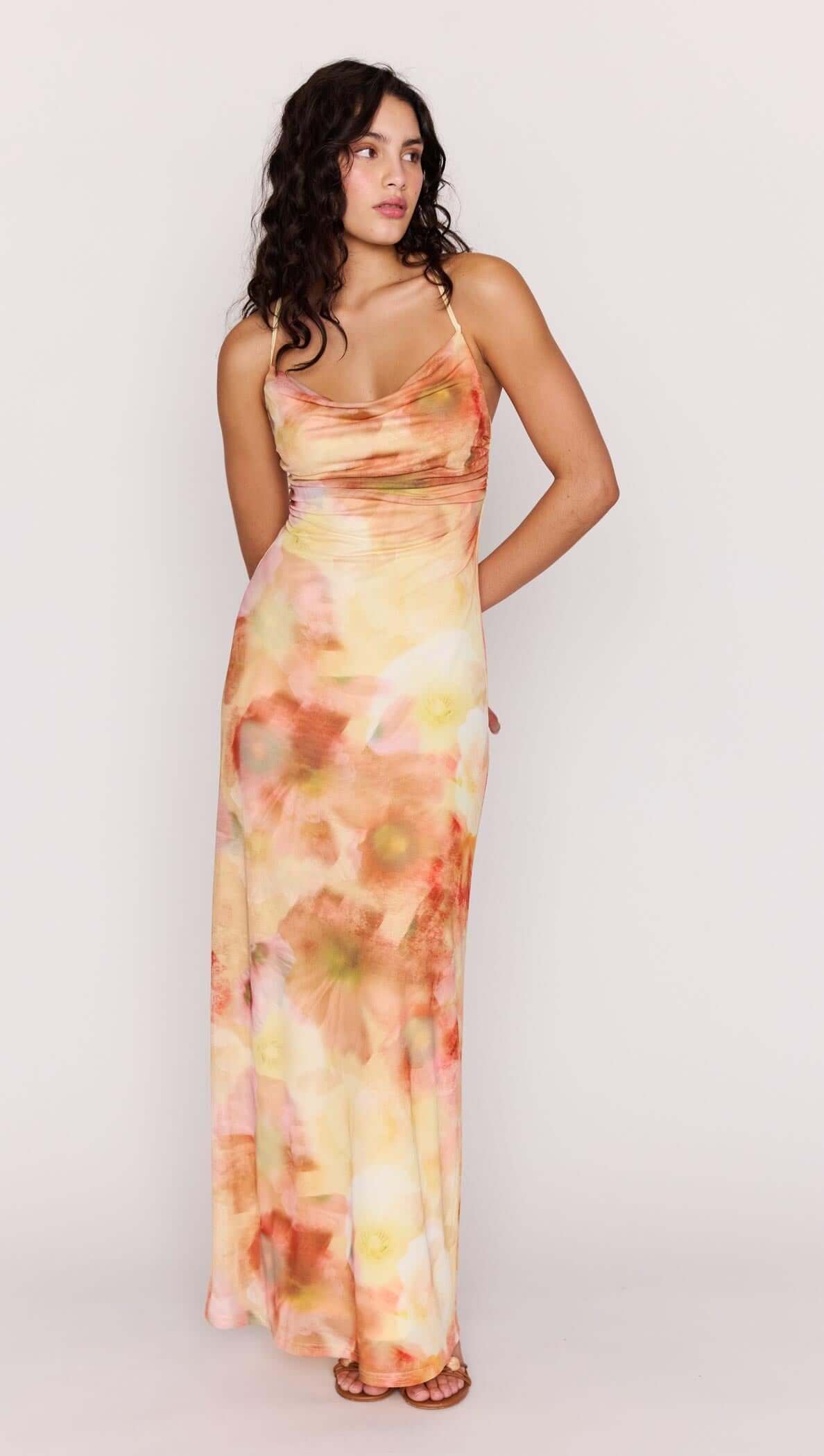 mesh maxi dress Forbidden Love Floral Print Mesh Maxi Dress – VICI main image 1