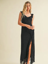 Load image into Gallery viewer, Ruffle Lace Strap Front Slit Dress