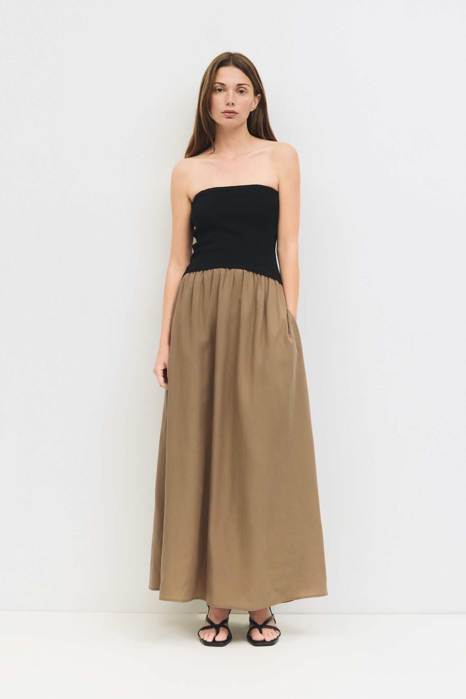 Mod Ref Strapless Two Toned Maxi Dress Mod Ref Strapless Two Toned Maxi Dress
