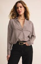 Load image into Gallery viewer, Z Supply River Plaid Button Up / Chocolate Cherry