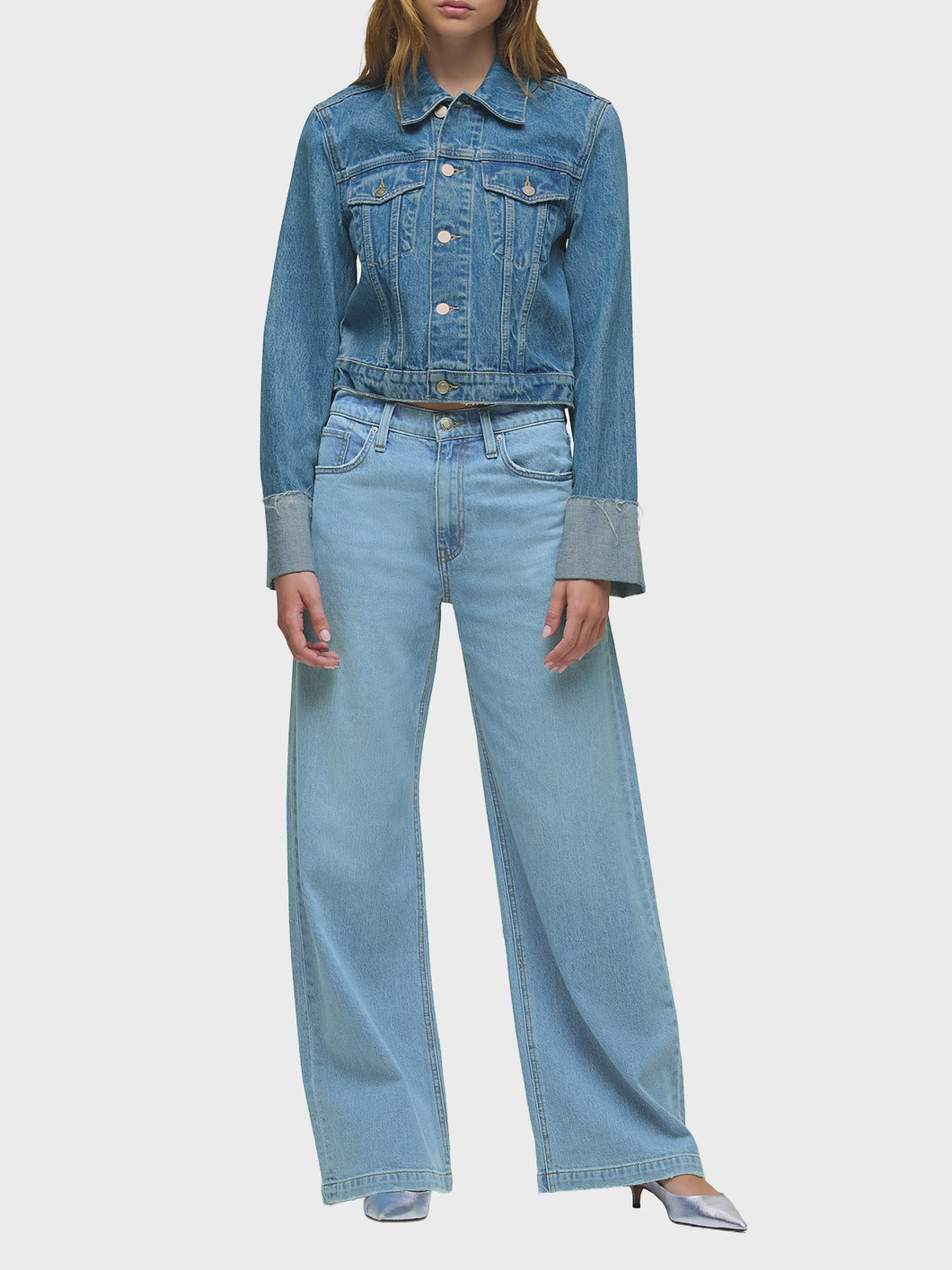 Hudson Cuffed Cropped Denim Jacket