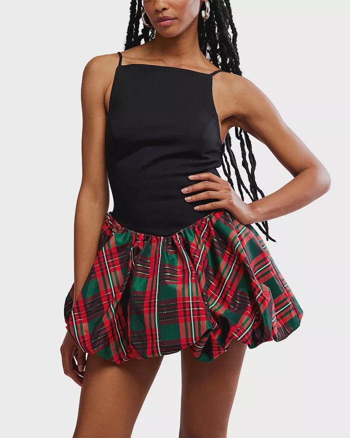 Free People Tinsel Kiss Plaid Mini Dress