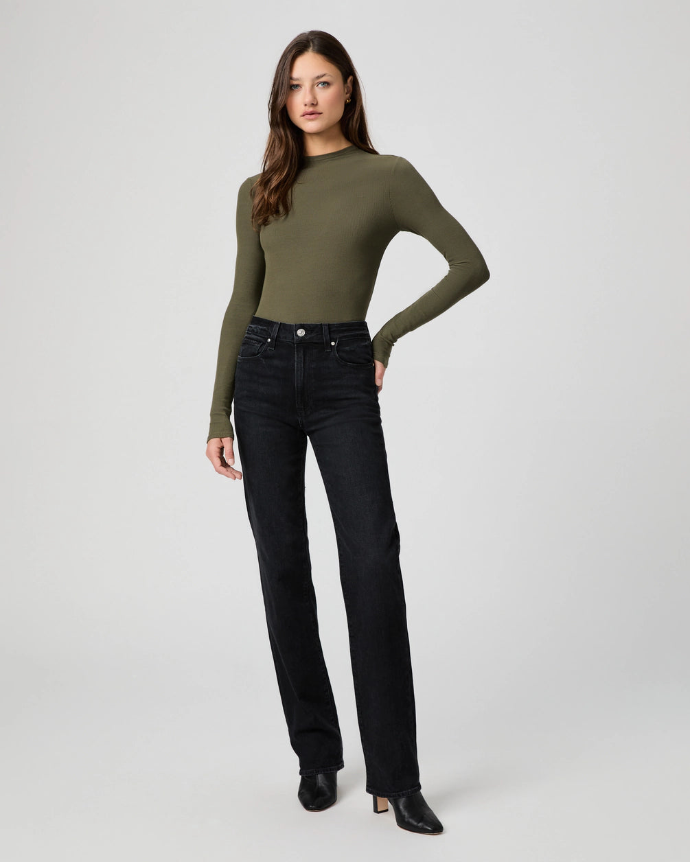 Paige Stevie High Rise Straight / Black Void