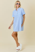Load image into Gallery viewer, Striped Seersucker Easy Shirt Dress W/Pockets
