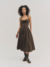 Load image into Gallery viewer, For Love &amp; Lemons University Plaid Midi Dress / Brown

