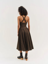 Load image into Gallery viewer, For Love &amp; Lemons University Plaid Midi Dress / Brown
