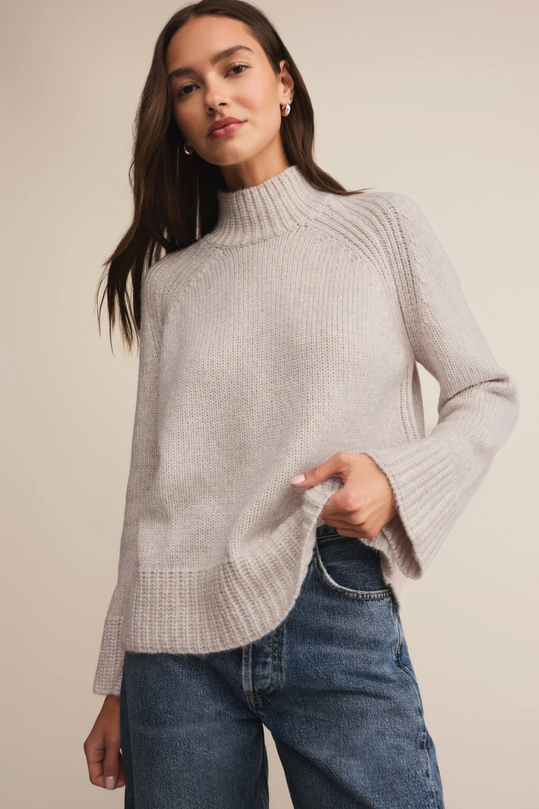 Z Supply Emerge Funnel Neck Sweater / Turtle Dove