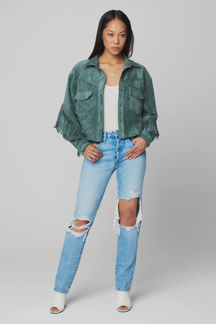 Blank NYC Olive Branch Shacket / Teal