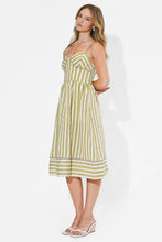 Load image into Gallery viewer, Adelyn Rae Perie 2 Tone Pipped Sweetheart Neck Midi Dress
