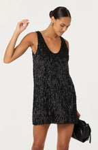 Load image into Gallery viewer, ASTR Emani Sequin Fringe Dress / Black
