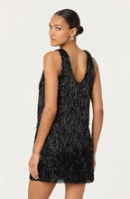 Load image into Gallery viewer, ASTR Emani Sequin Fringe Dress / Black
