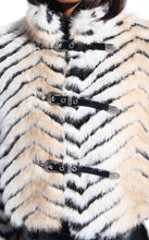 Load image into Gallery viewer, Azalea Wang Argyll Faux Fur Jacket / Beige Multi
