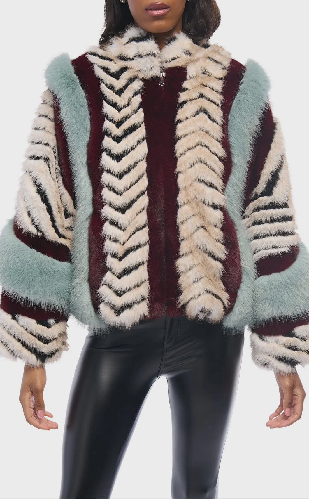Azalea Wang Inez Faux Fur Jacket / Multi