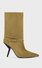 Load image into Gallery viewer, Azalea Wang Winding-Olive Faux Suede Stiletto Bootie
