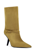 Load image into Gallery viewer, Azalea Wang Winding-Olive Faux Suede Stiletto Bootie
