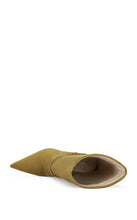 Load image into Gallery viewer, Azalea Wang Winding-Olive Faux Suede Stiletto Bootie
