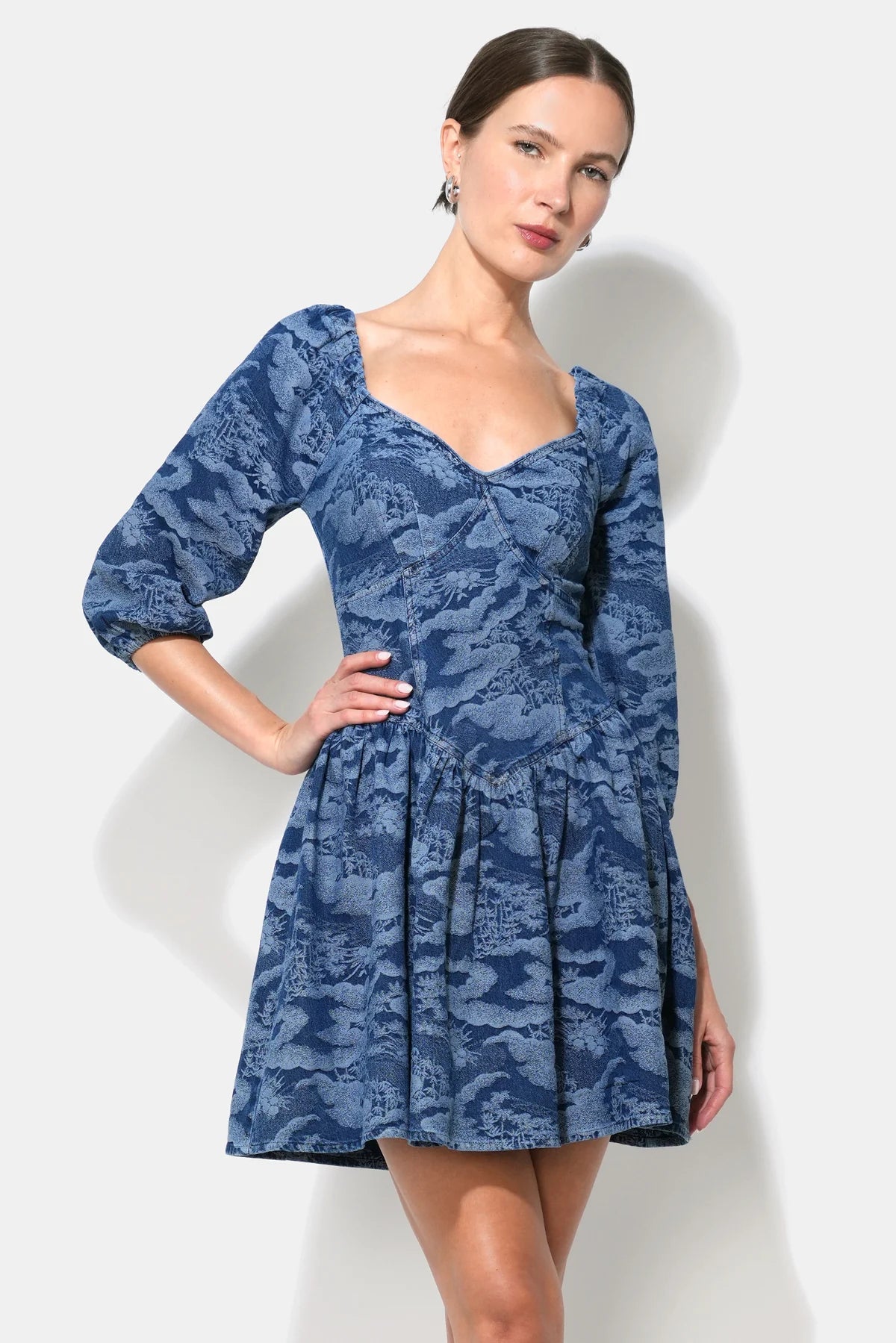 adelyn rae dresses Adelyn Rae Alani Long Sleeve Denim Mini Dress