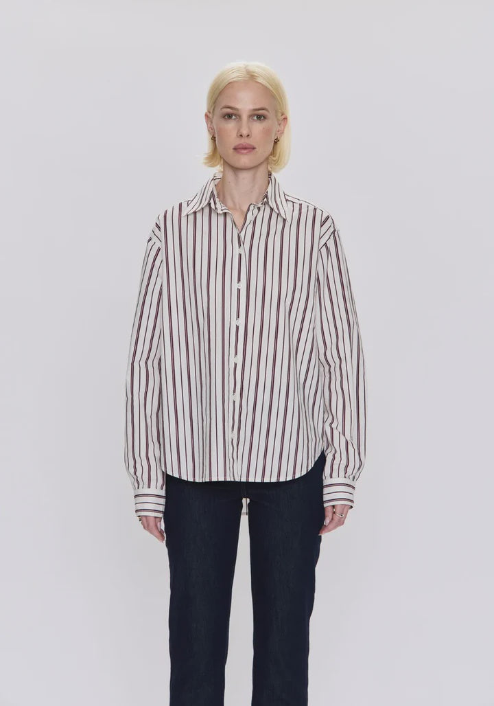 Pistola Finlay Oversized Button Up / Claret Stripe