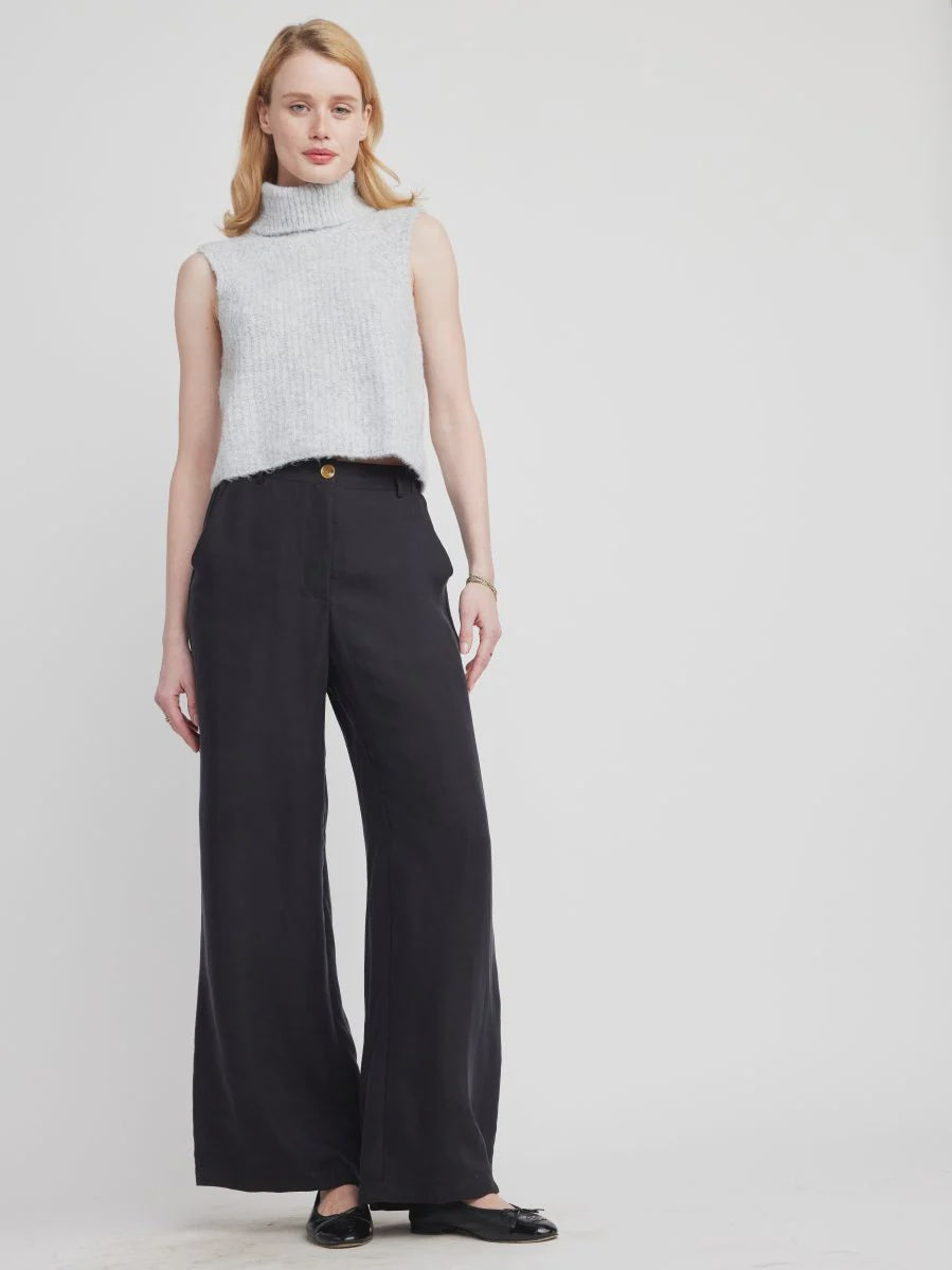 Self Contrast Caroline Pants / Black