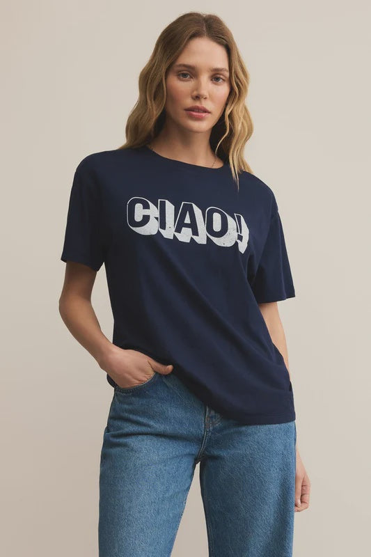 Z Supply Ciao Boyfriend Tee / Blue Sapphire