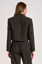 Load image into Gallery viewer, Elan Cropped Pinstripe Blazer / Black
