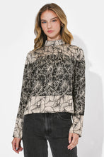 Load image into Gallery viewer, Adelyn Rae Meghan Twin Print Turtle Neck Top

