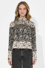 Load image into Gallery viewer, Adelyn Rae Meghan Twin Print Turtle Neck Top

