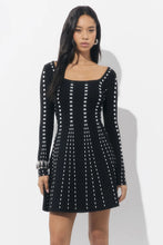 Load image into Gallery viewer, Adelyn Rae Kira Square Neck Stripe Sweater Mini Dress
