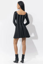 Load image into Gallery viewer, Adelyn Rae Kira Square Neck Stripe Sweater Mini Dress
